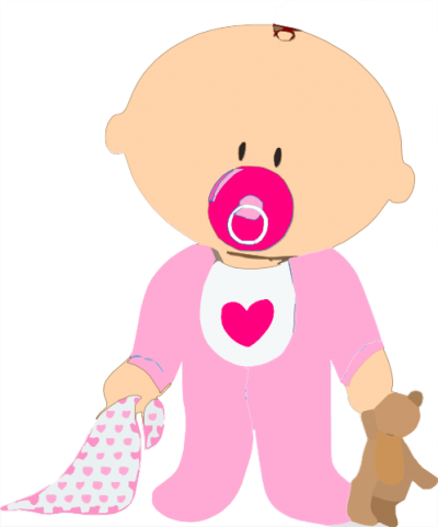 Baby Girl Png Png Images - Baby Clip Art Girl (400x481), Png Download