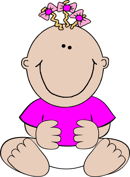 This Free Clipart Png Design Of Baby Girl In Pink - Baby Girl Clip Art (438x594), Png Download