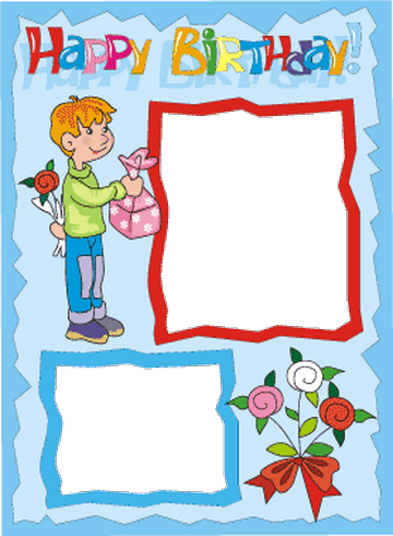 Birthday Cards Birthday Frames - Birthday Borders And Frames (360x490), Png Download
