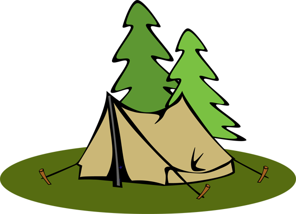 Tent Clip Art Brown Tents Clipartcow - Camping Tente Clipart (600x434), Png Download