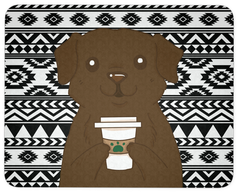 Chocolate Labrador Retriever Drink Coffee Mouse Pad, - Dog (550x550), Png Download