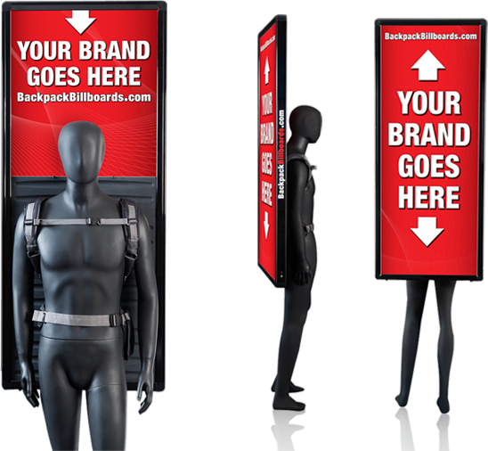 Backpack Billboards - Led Backpack Billboard (548x506), Png Download