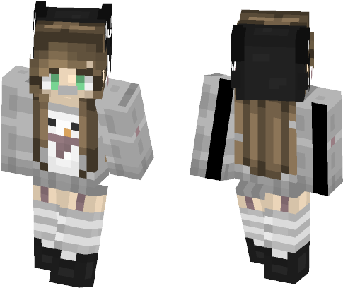 Kitty Ears & Snowman Sweaters - Minecraft (584x497), Png Download
