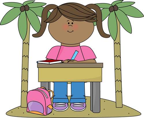 Classrom Job Vacation Girl - Vacation Clipart (500x410), Png Download