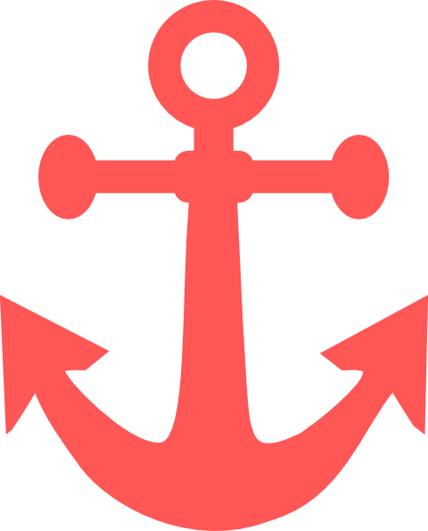 Coral Anchor Clip Art (480x595), Png Download