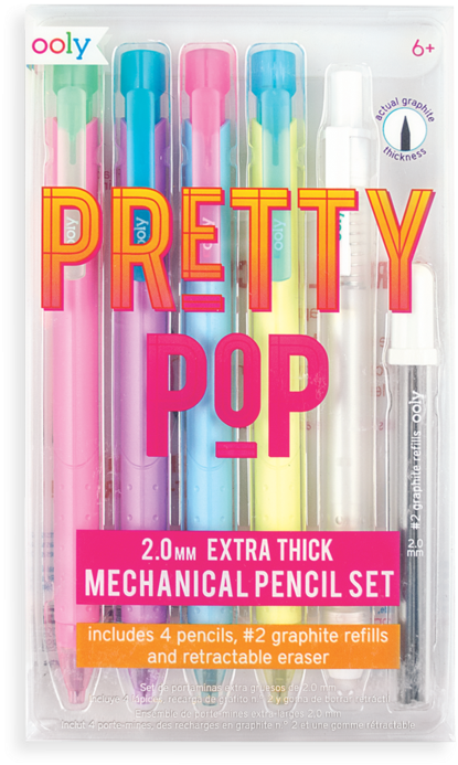 Pretty Pop Mechanical Pencil And Eraser Set - Ooly Pretty Pop Mechanical Pencil & Eraser Set (800x800), Png Download