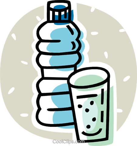 Bottle Of Water And A Cup Royalty Free Vector Clip - Water Bottle Clip Art (451x480), Png Download