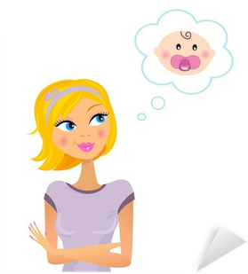 Woman Dreaming About Pregnancy / Baby Girl - Cartoon (400x400), Png Download