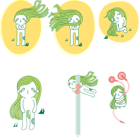 Sad Girl Vector - Abstract Character (480x474), Png Download