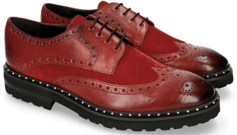 Derby Shoes Matthew 4 Ruby Velvet Rivets - Clog (477x477), Png Download