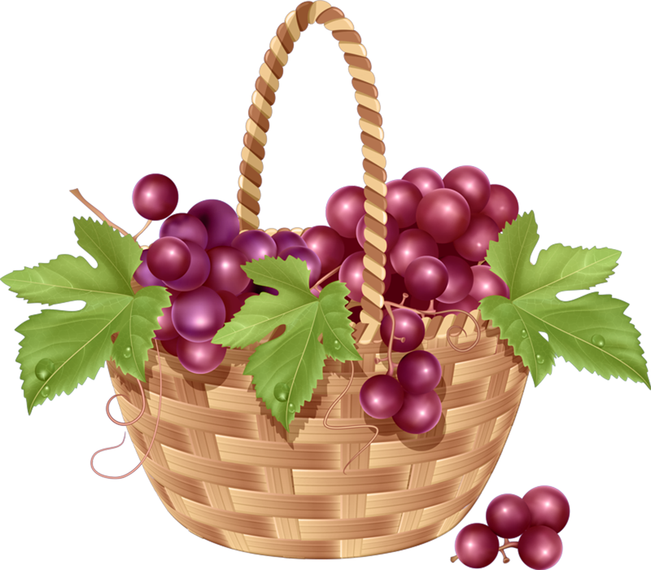 Visit - Grapes With Basket Free (950x831), Png Download