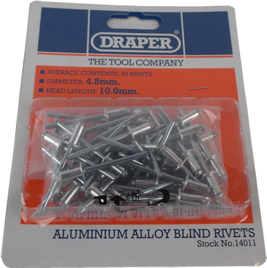 Draper 14009 50 X 4mm X 10mm Blind Rivets (600x448), Png Download