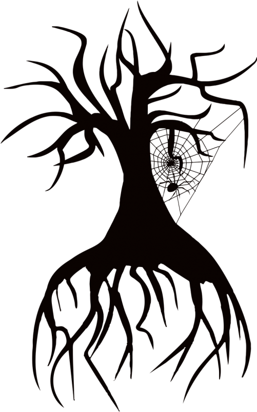 Tree - Clipart Halloween Spider (500x831), Png Download