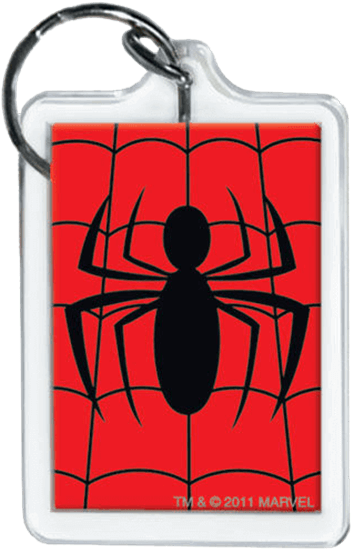 Spiderman Emblem Keychain - Spiderman Logo Comic (555x555), Png Download