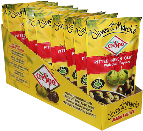 Crespo Marche Green Olives With Herb & Garlic (600x600), Png Download