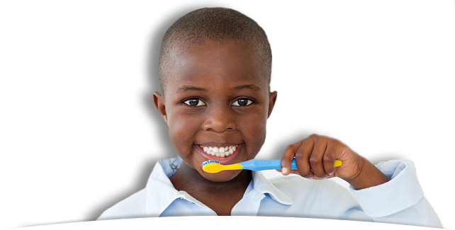 Brushing And Flossing - Black Kid Brushing Teeth (642x325), Png Download