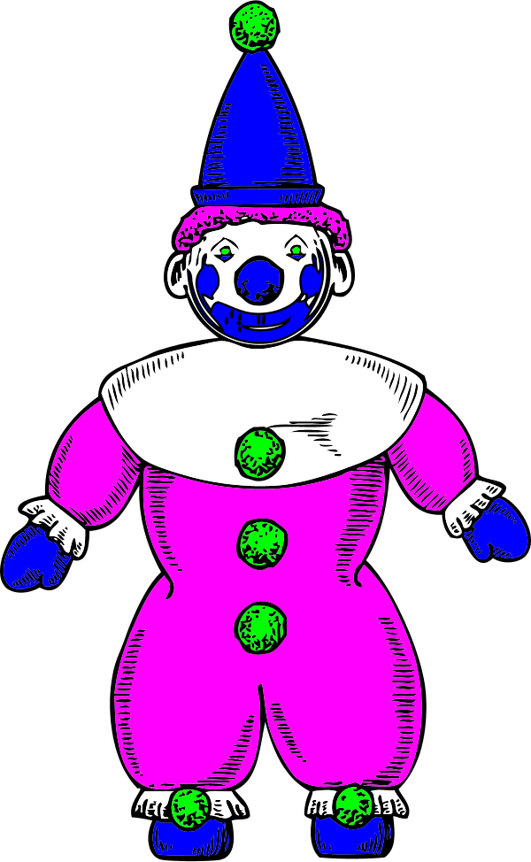 Clown Yellow With Cap - Clown Clipart (600x974), Png Download