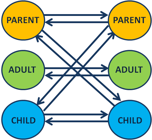 Eric Berne Adult Parent Child - Transaction Analysis In Communication (505x466), Png Download
