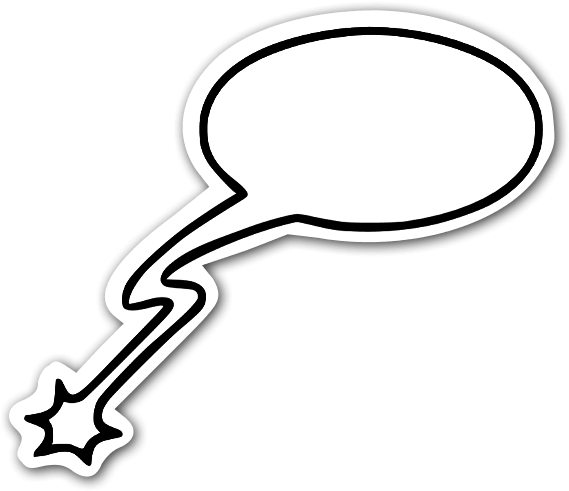 Pow Pow Bubble Sticker - Speech Balloon (600x518), Png Download