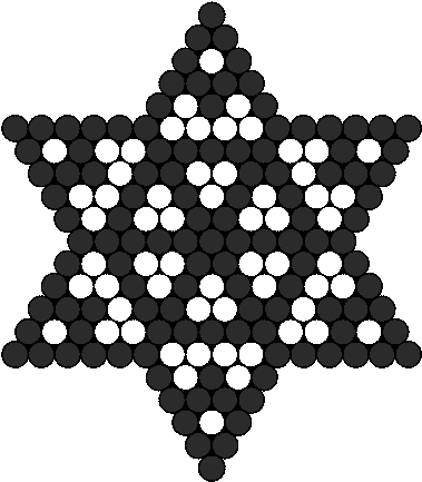 Black Snowflake Perler Bead Pattern / Bead Sprite - Vector Graphics (398x451), Png Download