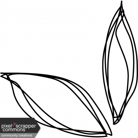 Scribble Leaf - Digital Scrapbooking (456x456), Png Download