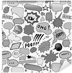 Seamless Pattern Background With Handdrawn Comic Book - Comics (400x400), Png Download