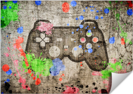 Controller Graffitti Ps - Controller Graffitti Ps Art Print - Mini By Angoldarts (674x516), Png Download
