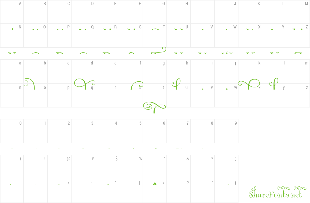 Font Albemarle Swash Preview - Number (1300x850), Png Download