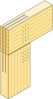 At The Hinged Connection With Inserted Steel And Steel - Glulam To Glulam Connection (600x369), Png Download