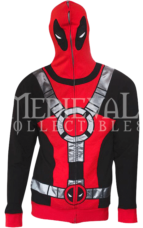 Deadpool Suit Up Full Mask Hoodie - Hoodie (756x756), Png Download