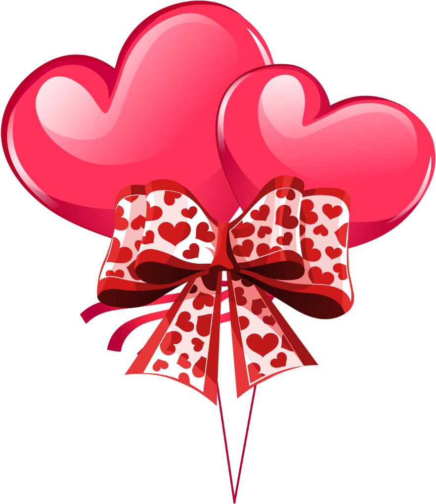 Hearts Heart Ribbon Bow Valentinefreetoedit - 心 形 (1024x1149), Png Download