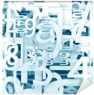 Fondo 3d Con Numeros Y Letras En Tono Azul Wall Mural - Multiplying Large Numbers For Fifth Graders [book] (400x400), Png Download
