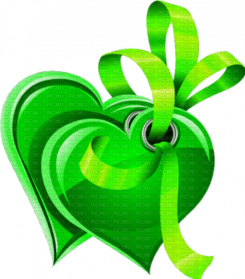 Kaz Creations Green Hearts Love Ribbon - Love (352x400), Png Download