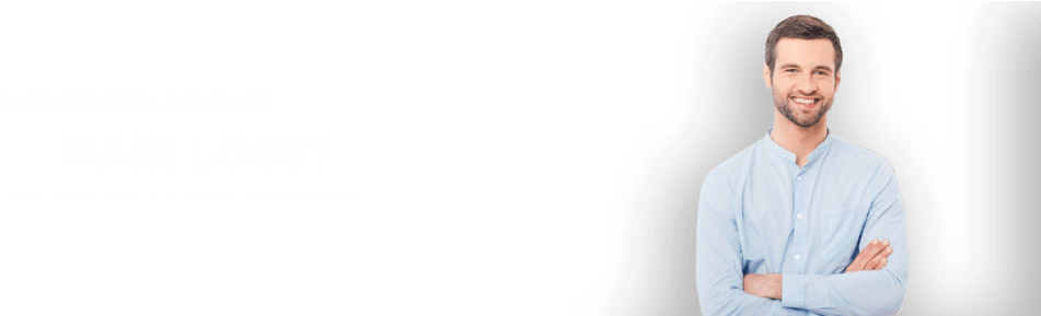 A Brown Haired Man Who Has Overcome Balding Through - Hair Loss (1000x288), Png Download