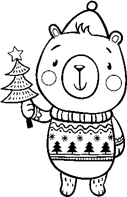 Christmas Bear Coloring Page - Dibujos Colorea De Oso0 (600x470), Png Download