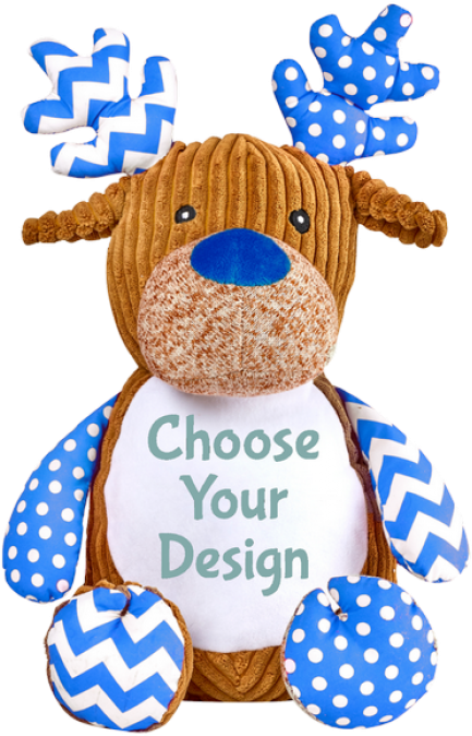 Christmas Blue Reindeer - Monogrammed Me Personalised Stuffed Pink Harlequin (700x700), Png Download