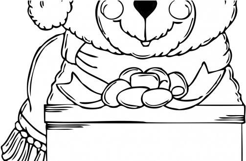 Surprising Ideas Christmas Bear Coloring Pages Clipart - Christmas Teddy Bear Coloring Pages (585x329), Png Download