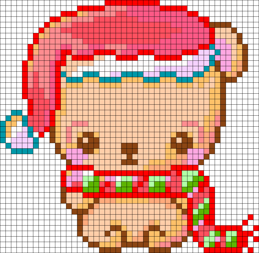 Christmas Bear Perler Bead Pattern / Bead Sprite - Pixel (988x967), Png Download