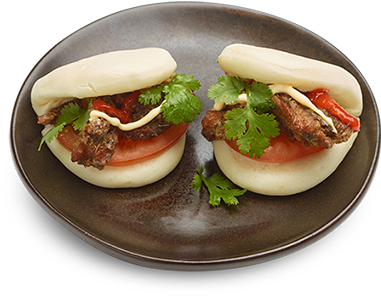 Crispy Chicken Fresh Tomato Bao Buns - Hirata Steamed Buns Wagamama (560x560), Png Download