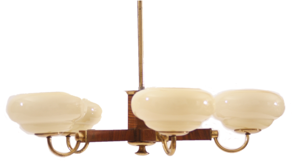 Art Deco Chandelier Art Nouveau Old Lamp Chandelier - Light Fixture (650x427), Png Download