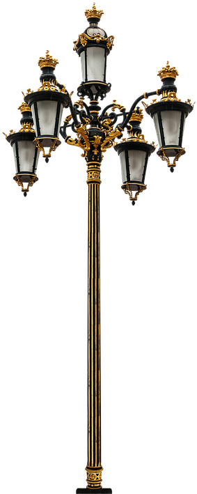 Lantern, Mehrarmig, Gilded, Old, Blacksmithing - Royal Palace Of Madrid (344x720), Png Download