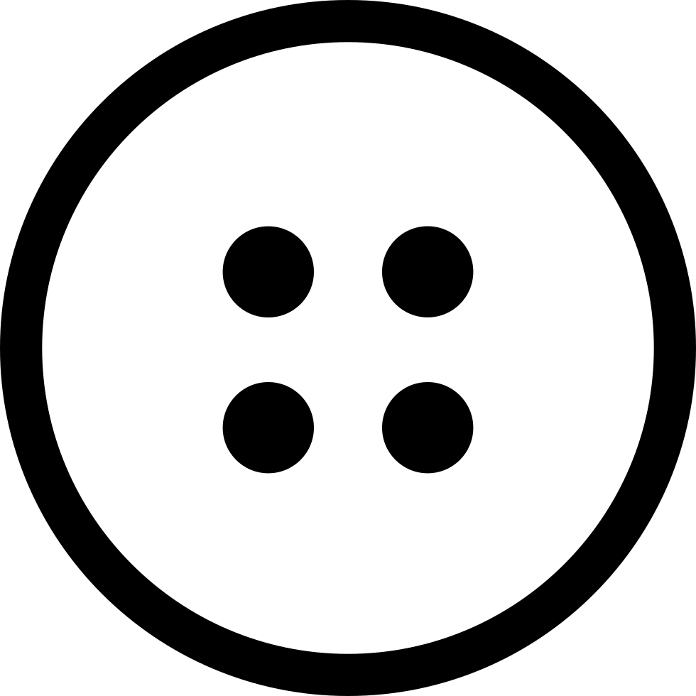 Circular Button With Four Dots Of Holes Comments - Circle With Four Dots (980x980), Png Download