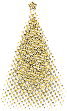 Gold Christmas Tree Png (640x640), Png Download