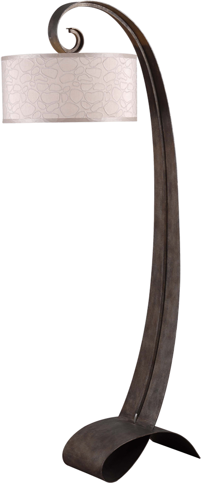 Renard Contemporary Metal And Bronze Arc Floor Lamp (457x1000), Png Download
