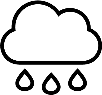 Rain Cloud With Drops Falling Weather Stroke Interface - Simple Rain Cloud Drawing (400x400), Png Download