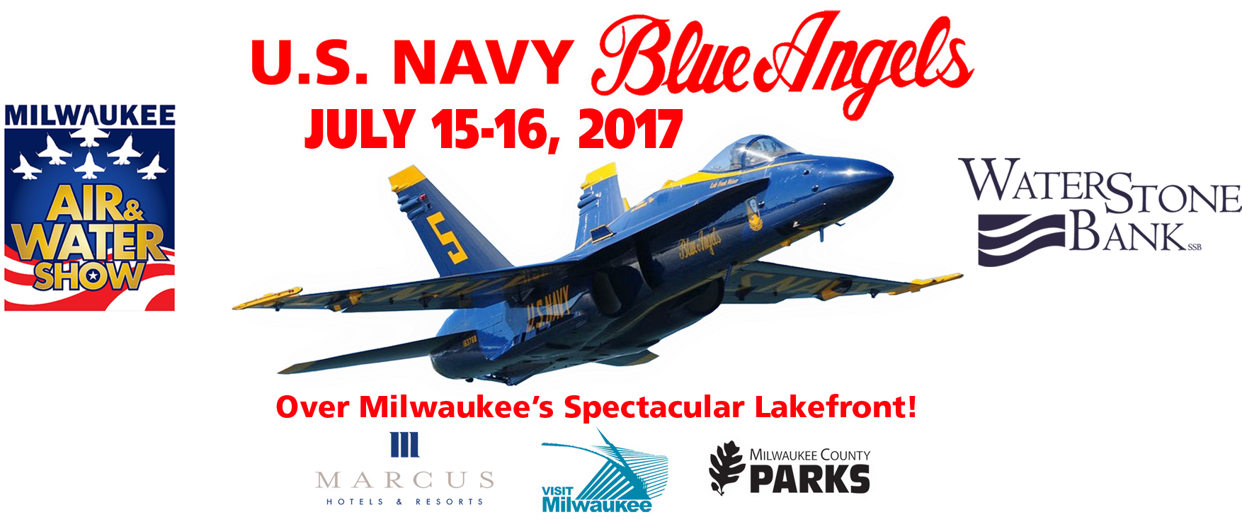 Waterstone Bank Announces Additional 2017 Performers - Milwaukee Air Show 2017 (2000x741), Png Download