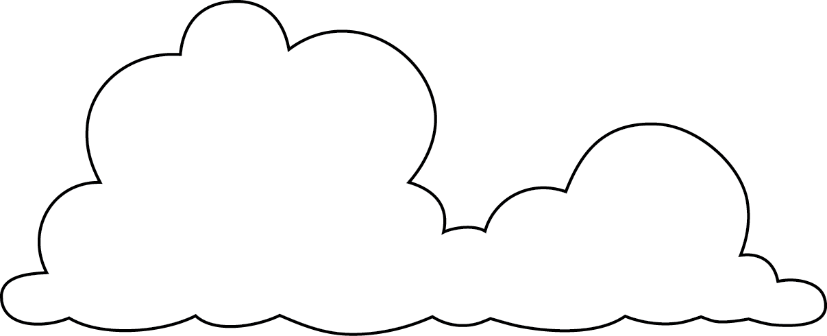 Drawing Cloud 64 - Clip Art (1207x490), Png Download