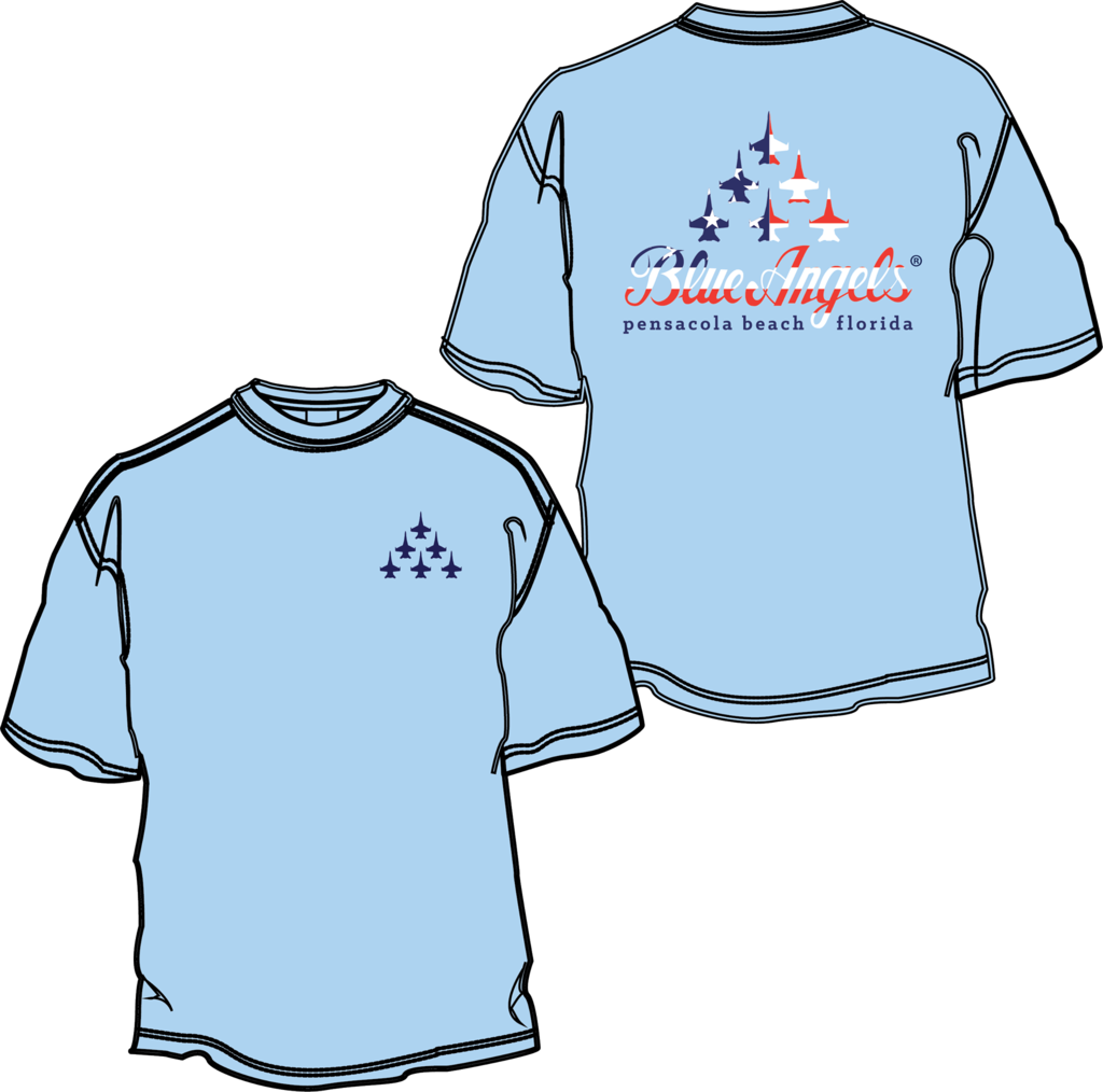 Official Blue Angels T-shirt - T-shirt (1024x1014), Png Download