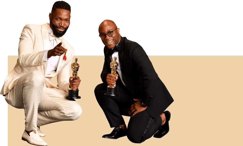 Tarell Alvin Mccraney, Barry Jenkins And Two Oscars - Barry Jenkins (1000x600), Png Download