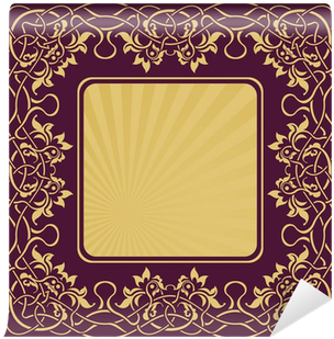 Gold Frame With Floral Ornamental Wall Mural • Pixers® - Bookcase (400x400), Png Download